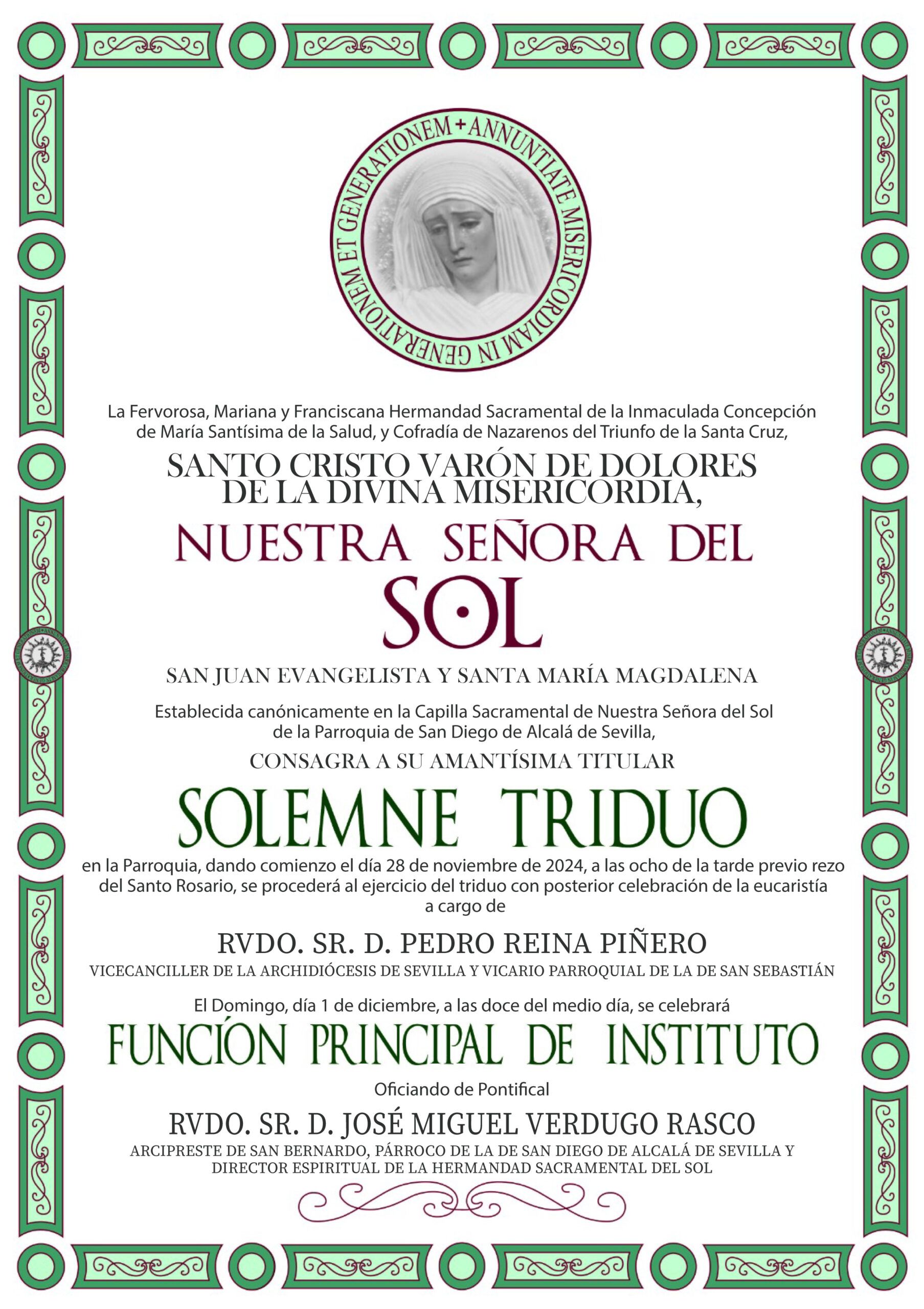 Triduo en honor a Nuestra Señora de