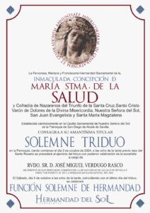 Cartel Triduo Mª Stma. Salud