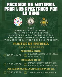 Campaña de recogida de material para los afectados por la DANA