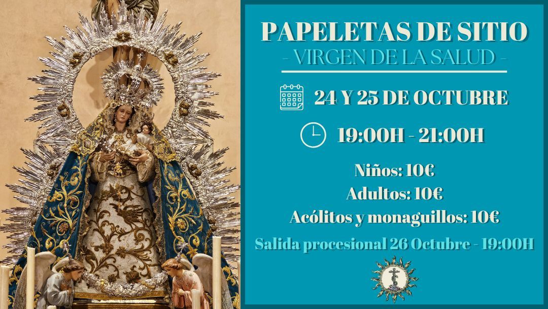 Información del reparto de papeletas de la salida procesional de maría santísima de la Salud