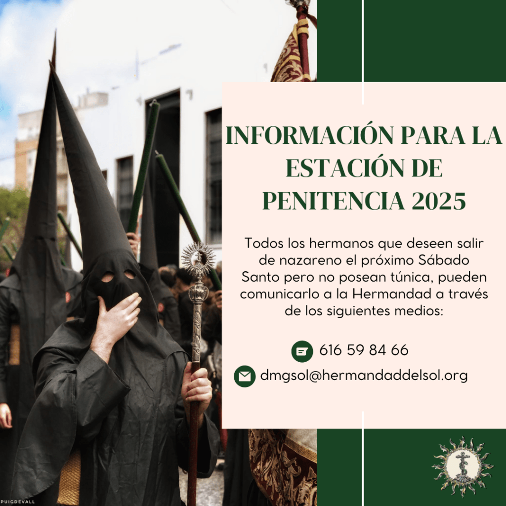 Información para la estación de penitencia 2025
