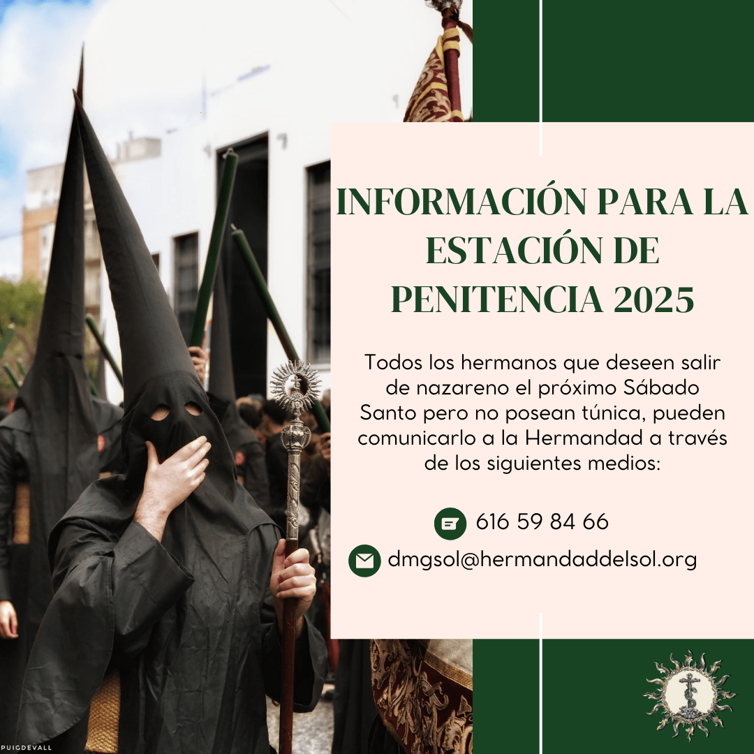 Información para la estación de penitencia 2025