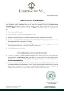 CABILDO GENERAL EXTRAORDINARIO