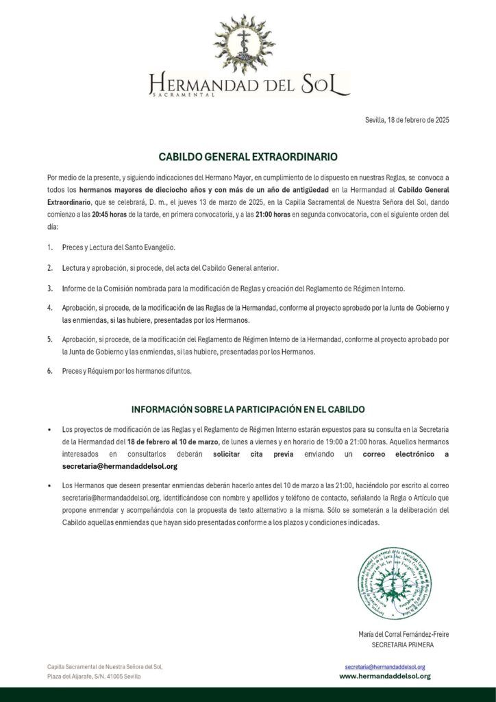 CABILDO GENERAL EXTRAORDINARIO
