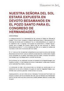 Nota de prensa besamanos extraordinario